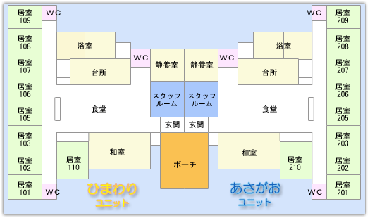 グループホームさくらじま フロア図